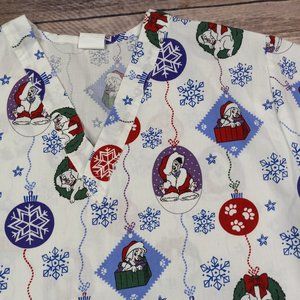 Disney 101 Dalmatians XS Christmas Scrub Top